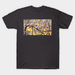 Black-capped Chickadee Perched On A Branch T-Shirt